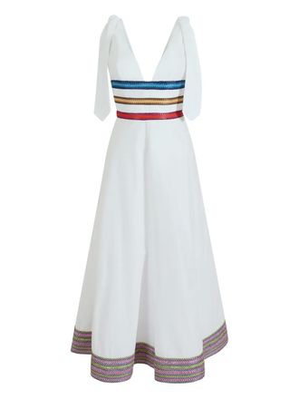 Rosie Assoulin Tie Another Day striped midi dress - women - Fabric - 14 - White