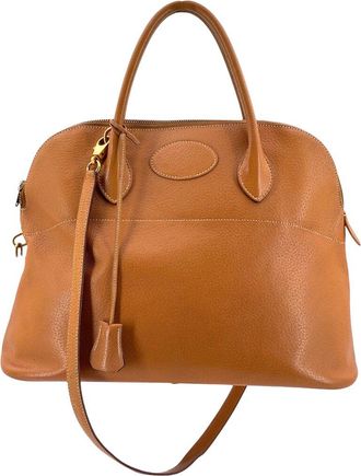 Herm&egrave;s Beige Leather Bolide Handbag (Authentic Pre-Loved)