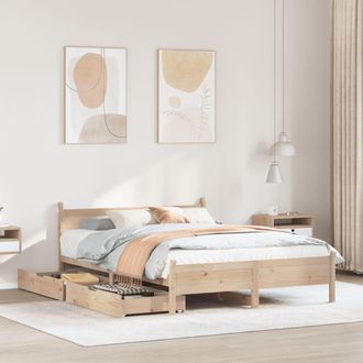 Berkfield Home Bed Frame without Mattress 120x190 cm Small Double Solid Wood Pine in Brown