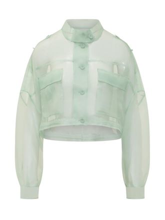 Pinko Green Band Collar Jacket