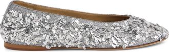 Paco Rabanne Ballerinas met pailletten - Zilver