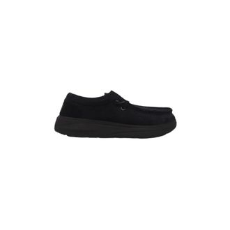 Hey Dude Schoenen, Heren, Zwart, 43 EU, Suède, Elastische Suède Heren Mocassins