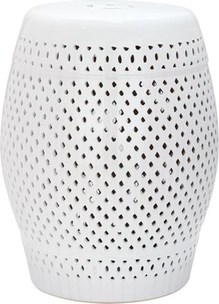 Safavieh Taburete para jard&iacute;n en cer&aacute;mica, blanco