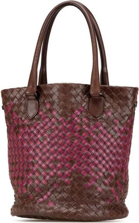Bottega Veneta Pre-owned Bicolor Nappa Intrecciato Bucket Bag - Dames - Vintage Tas - Bruin - ONE Size - Leer - Vintage