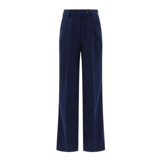 F.it Wijde broek - Dames - Broeken - Blauw - Maat: L Poliester