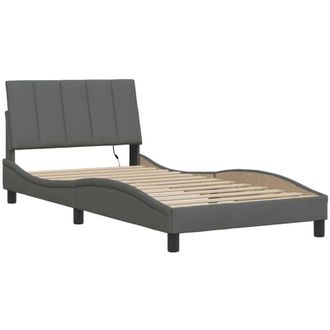 vidaXL Vidaxl - Estructura De Cama Sin Colch&oacute;n Tela Gris Oscuro 90x200 Cm