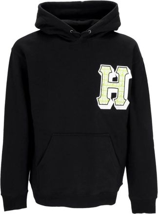 HUF Zwarte Fleece Gevoerde Hoodie met Logo - Heren - Hoodies - Zwart - L - Katoen - Hoodies & sweatvesten