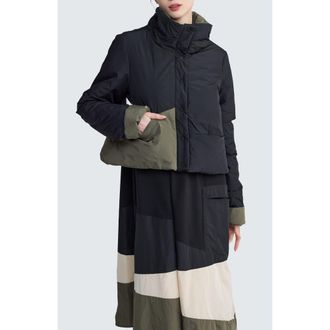 Luukaa D'Celli Delora Cropped Panel Coat in Black at Nordstrom, Size 12