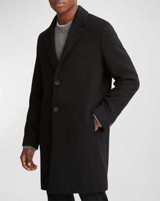 Vince Mens Classic Wool-Blend Topcoat