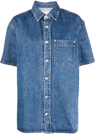 Slvrlake Denim short-sleeved denim shirt - women - Cotton - L - Blue