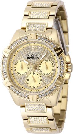 Invicta Celestial 48564 Dames Horloge - Quartz Uurwerk - Roestvrij Staal met gouden Wijzerplaat - 37mm