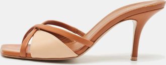 Malone Souliers Brown Leather Penn Slide Sandals