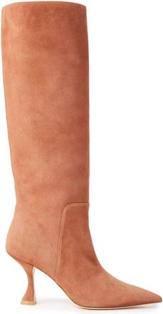 Stuart Weitzman Xcurve 85 Slouch Laarzen - Dames - Hoge Laarzen - Bruin - 40 1/2 EU - Leer - Schoenen