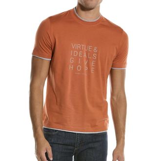 Brunello Cucinelli Orange Slim Fit Short Sleeve Shirt, Brand Size 46 (US Size 36)