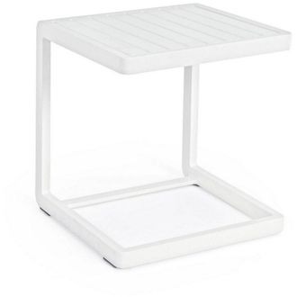 BIZZOTTO Tavolino da caffe Konnor per lettino da esterno e giardino 40 cm in alluminio -Bianco