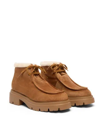 Stuart Weitzman Shearling-Lined Boot - Tan