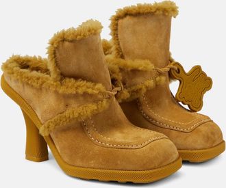 Burberry EKD shearling-lined suede mules