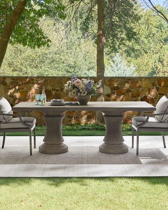 Neiman Marcus Camille Double Pedestal Outdoor Dining Table