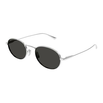 Saint Laurent Zonnebril met rond montuur - Heren - Accessoires - Grijs - Maat: 52 MM Nylon
