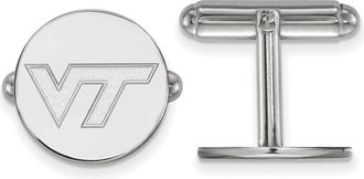 Diamond2Deal Sterling Silver Rhodium-plated Virginia Tech V-T Cuff Links