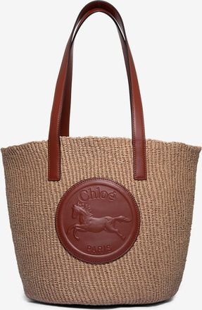 Chlo&eacute; Flechtkorb mit Leder Horse Medal Large