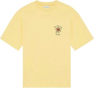 Dr&ocirc;le de Monsieur Tops, Heren, Geel, M, Katoen, Slogan Rose T-shirt