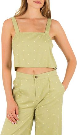 Hurley Wavy Dot Crop Tank in Fern at Nordstrom, Size X-Large