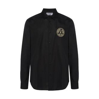 Versace Jeans Couture Camicia V Emblem - Heren - Casual Overhemden - Zwart - S - Katoen - Overhemden