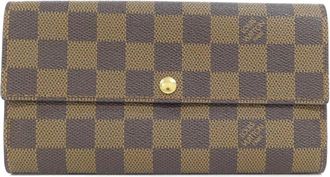Louis Vuitton Brown Coated Canvas Long Wallet (Bi-Fold) (Pre-Owned)