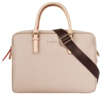 Bugatti Aktentasche BUGATTI ELLA, Damen, Gr. B/H/T: 37cm x 27cm x 6cm onesize, beige, Kunstfaser, unifarben, Taschen Aktentasche