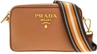 Prada Mini Camel Phenix leren tas - Dames - Schoudertassen - Bruin - ONE Size - Leer - Tassen