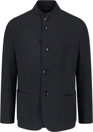 Giorgio Armani Black Virgin Wool Single-Breasted Blazer