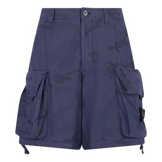 Stone Island Casual Shorts, male, Blue, Size: W33 Short Cargo