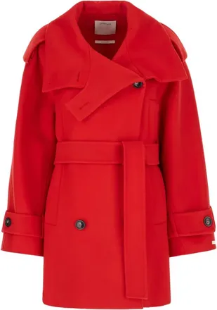 Sportmax Bouquet Korte Trenchcoat - Dames - Trenchcoats - Rood - M - Jassen