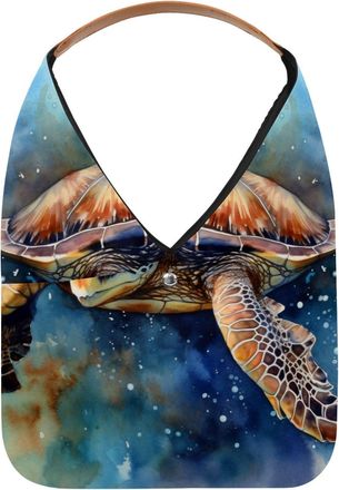 Generic Sea Turtle Reusable Lightweight Grocery Bags - Foldable Into Compact Pouch, Washable & Sturdy, Multipurpose for Shopping and Travel