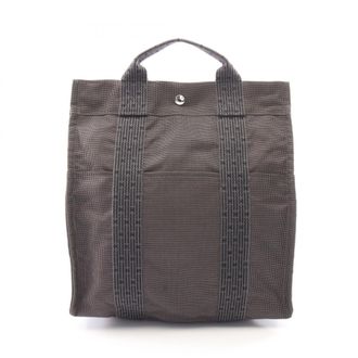 Herm&egrave;s Gray Canvas Backpack (Pre-Owned)