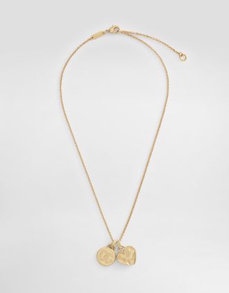 Dolce & Gabbana Necklace With Heart Charm And Logo Medal - Woman Gold Metal Onesize