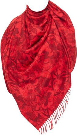 Valentino Camubutterfly Cashmere Butterfly Print Fringed Shawl (Authentic Pre- Loved)