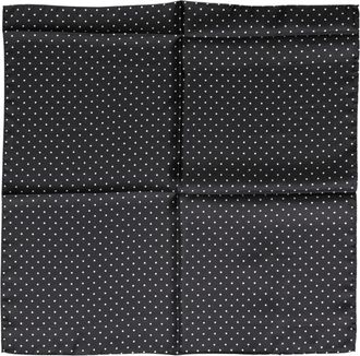 Dolce & Gabbana Womens Black Polka Dot Silk Square Foulard Scarf And White