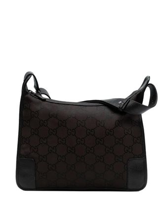 Gucci 2016-2025 GG Nylon shoulder bag - unisex - Nylon/Leather - One Size - Brown