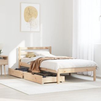 Berkfield Home Bed Frame without Mattress 75x190 cm Small Single Solid Wood Pine in Brown