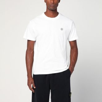 Stone Island Slim fit white cotton T-shirt