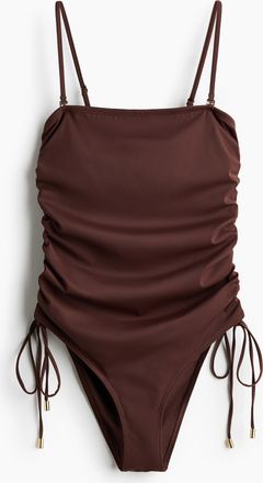 H&M Bandeau-Badeanzug Medium Shape - Brown
