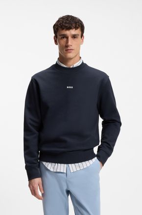 Boss Orange by Hugo Boss Sweatshirt BOSS ORANGE WeSmallcrew, Herren, Gr. XXL, blau (dunkelblau404), Sweatware, Obermaterial: 100% Baumwolle, unifarben, relaxed fit, Rundhals, 