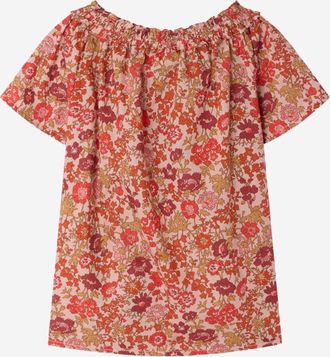 BONPOINT Girls Cotton Top Floral Pattern Organic Blouses And Shirts