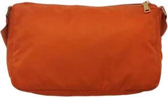Prada Pre-owned Cross Body Bags, female, Orange, Size: ONE SIZE Pre-owned Nylon Cross Body Bag