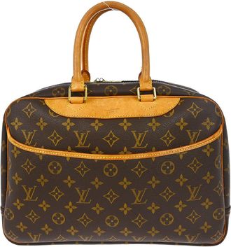 Louis Vuitton Deauville Handbag Monogram Canvas Brown Canvas Handbag (Pre-Owned)