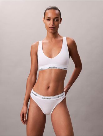 Calvin Klein Womens Icon Cotton Modal Tanga - White - XS