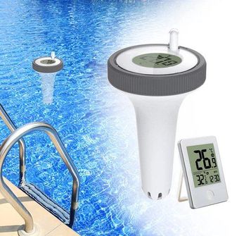 OEM Term&oacute;metro Flotante Inal&aacute;mbrico Para Interiores Y Exteriores, Piscinas: Medidor Digital Pantalla Lcd Ba&ntilde;eras Hidromasaje Interiores Exteriores