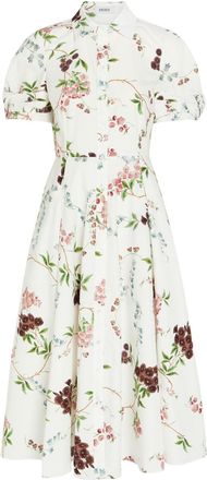 Erdem Floral-print Cotton Midi Dress - White - 10 (UK10 / S)